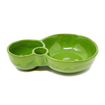 Selena Glazed Hand Dipped Kitchen Dining Olive Dish Dark Green (L) 18cm