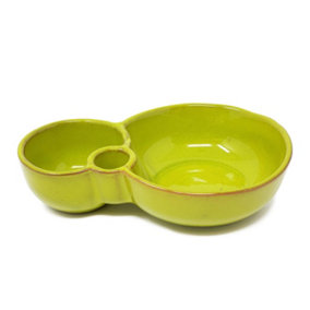 Selena Glazed Hand Dipped Kitchen Dining Olive Dish Lime Green (L) 18cm