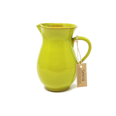 Selena Glazed Hand Dipped Kitchen Dining Pourer Jug Lime Green 1L (H) 19cm