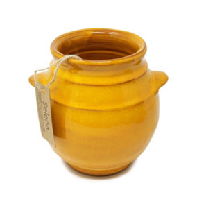 Selena Glazed Hand Dipped Kitchen Dining Utensil Jar Orange (H) 16cm x (D) 16.5cm