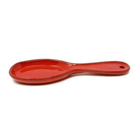 Selena Glazed Hand Dipped Kitchen Dining Utensil Spoon Rest Red (L) 27cm