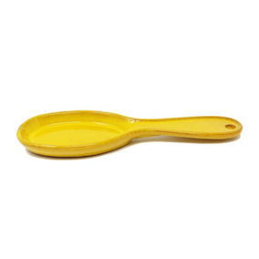 Selena Glazed Hand Dipped Kitchen Dining Utensil Spoon Rest Yellow (L) 27cm