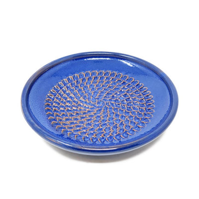 Selena Glazed Hand Dipped Solid Colour Kitchen Dining Garlic Rasp Blue ...