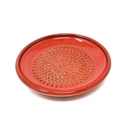 Selena Glazed Hand Dipped Solid Colour Kitchen Dining Garlic Rasp Red ...