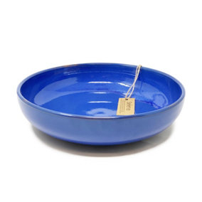Selena Glazed Hand Dipped Solid Colour Kitchen Dining Large Bowl Blue (Diam) 27cm