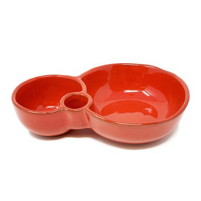 Selena Glazed Hand Dipped Solid Colour Kitchen Dining Olive Dish Red (L) 18cm