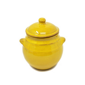 Selena Glazed Hand Dipped Solid Colour Kitchen Dining Storage Jar Yellow (H) 15cm