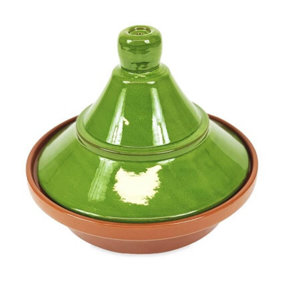 Selena Hand Dipped Glaze Green Ceramic Kitchen Dining Cookware Tagine Dish (Diam) 27cm