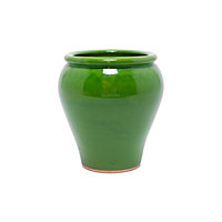 Selena Hand Dipped Glaze Green Garden Patio Terrace Décor Vase (D) 24cm