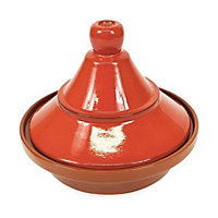 Selena Hand Dipped Glaze Red Ceramic Kitchen Dining Cookware Tagine Dish (Diam) 27cm