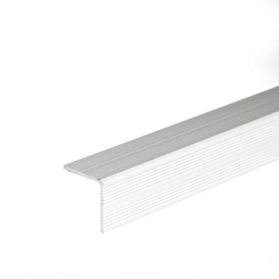 Self-adhesive anodised aluminium anti non slip stair edge nosing trim 900mm x 25mm x 25mm A40 silver