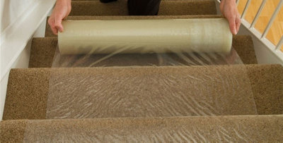 Self Adhesive Carpet Protector Film Home Caravan Decorating Floor Protector 25M