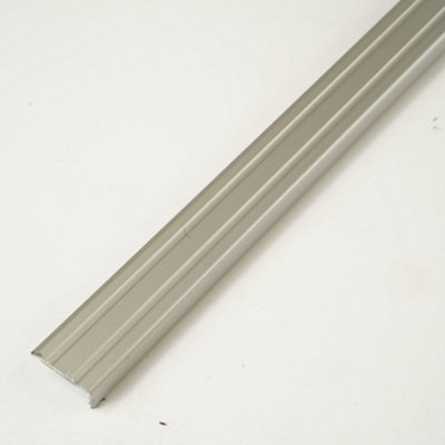 Self Adhesive End Section 10mm Floor Trim Matt Silver 0.9m