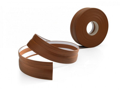 Self-adhesive flexible coved skirting board pvc strip floor wall joint k.204  15m(L) - teak wood