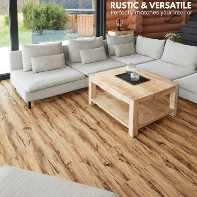 Self Adhesive Floor Planks 10 pcs Pack Covers 1.39m Peel and Stick Floor Tiles Sandalwood