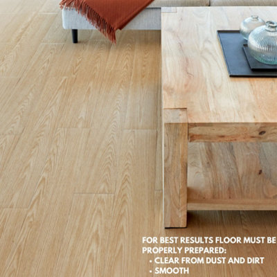Self Adhesive Floor Planks - Pack of 10 Planks Covers 14.96 ft² (1.39m²) - Peel And Stick Vinyl Flooring Natural Wood Effect