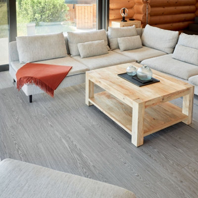 Self Adhesive Floor Planks - Pack of 7 Planks Covers 10.47 ft² (0.97m²) - Peel And Stick Vinyl Flooring in Grey Oak Wood Effect