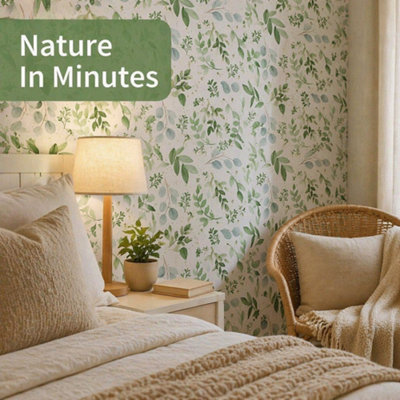 Self-Adhesive Floral Wallpaper Roll Leaves 5 m