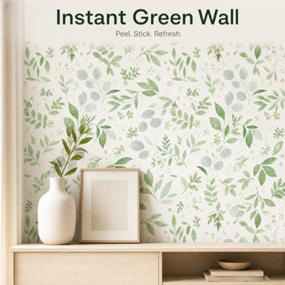 Self-Adhesive Floral Wallpaper Roll Leaves 5 m
