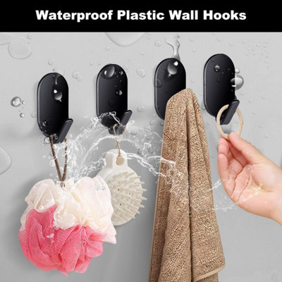 VALINK Self Adhesive Towel Hooks - 5 Or 10 Pack Waterproof Wall Hangers For Bathroom & Kitchen