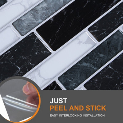 Self Adhesive Marble Pattern Wall Tile Stickers 10Pcs/Pack 30cm x 30cm