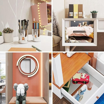 Self Adhesive Mirror Stickers Flexible Glass Free Reflective for Crafts ...