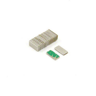 Self Adhesive N42 Neodymium Magnet for Arts, Crafts, Model Making - 10mm x 5mm x 1mm thick - 0.6kg Pull - North - Pack of 20