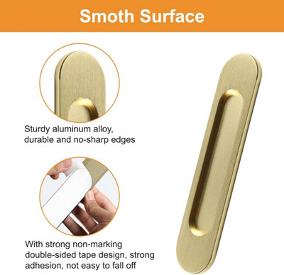 Self-adhesive oval gold handles, 15cm, aluminum sliding door handle ...