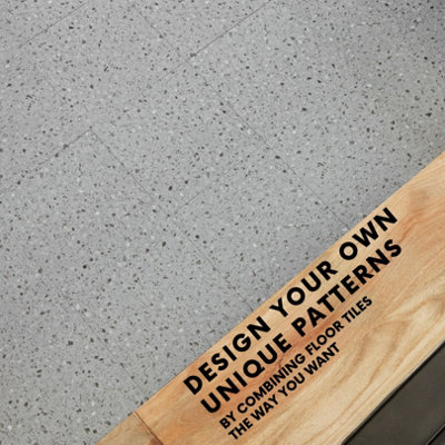 Self-Adhesive Vinyl Floor Tiles - 30 Pack for 30 ft² (2.79 m²) Coverage - Peel & Stick Vinyl Floor Tiles - Granite Terrazzo Effect