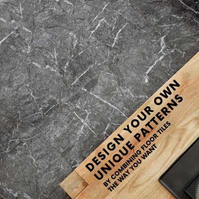 Self-Adhesive Vinyl Floor Tiles - 30 Pack for 30 ft² (2.79 m²) Coverage - Peel & Stick Vinyl Floor Tiles - Luxe Marble Effect - 4