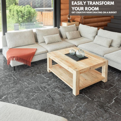 Self-Adhesive Vinyl Floor Tiles - 30 Pack for 30 ft² (2.79 m²) Coverage - Peel & Stick Vinyl Floor Tiles - Luxe Marble Effect - 5