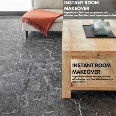 Self-Adhesive Vinyl Floor Tiles - 30 Pack for 30 ft² (2.79 m²) Coverage - Peel & Stick Vinyl Floor Tiles - Luxe Marble Effect - 6