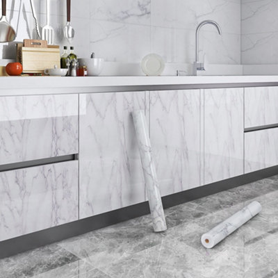 Self Adhesive Vinyl Wrap Film for Kitchen Worktops and Furniture 0.6m W ...