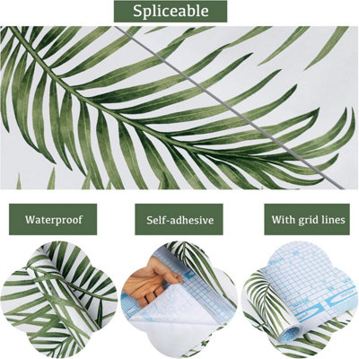 Self Adhesive Wallpaper Green Leaf, Patterned Sticky Back Plastic Roll ...