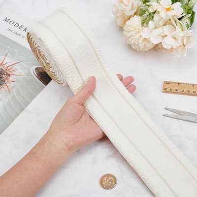Self adhesive wallpaper molding flexible foam trim white baseboards ...