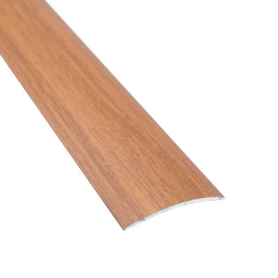 Self-adhesive wood effect aluminium door floor bar edge trim threshold  930mm x 40mm a13 amber oak