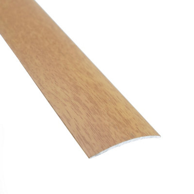 Self-adhesive wood effect aluminium door floor bar edge trim threshold  930mm x 40mm a13 light oak