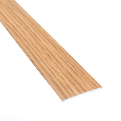 Self-adhesive wood effect aluminium door floor bar edge trim threshold profile  930mm x 35mm a08 cognac oak