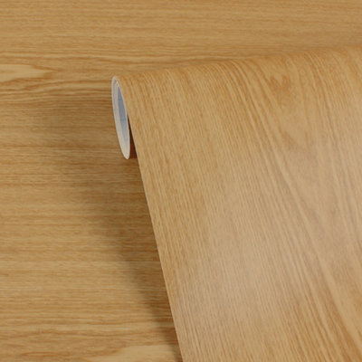 Self-Adhesive Wood Grain Effect Wardeobes and Cabinets Refreshing Wallpaper Roll