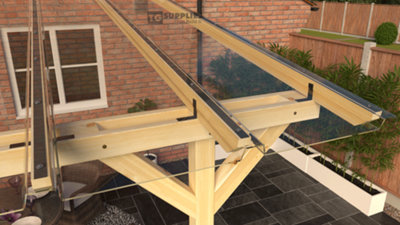 Self-Assembly Lean-To Pergola SkyLite Kit With EZ Glaze Glass Like ...