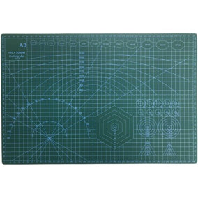 Self Healing Rectangular Green A3 Cutting Mat - Anti-Slip Blade-Resistant Core with Metric Grid Lines Universal Mat