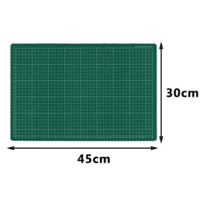 Self Healing Rectangular Green A3 Cutting Mat - Anti-Slip Blade-Resistant Core with Metric Grid Lines Universal Mat