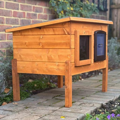 Self-heating Cat Kennel with One-way Privacy Window