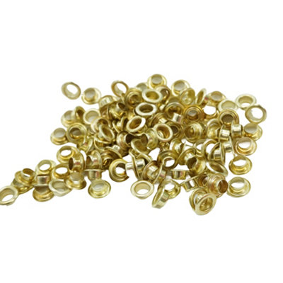 Self-Piercing 5mm Eyelets for Semi-Automatic Eyelet Machine, Gold - Pack of 500