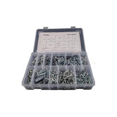 Self Tapping Screw Assortment Countersunk Pozi Zinc 600pc by Ufixt