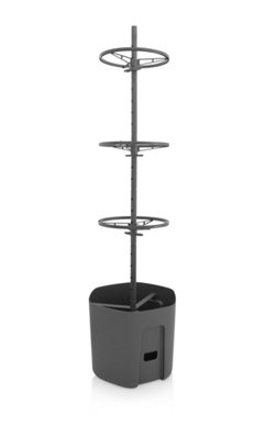 Self-watering Tomato Pot, trough, planter - extendable trellis - with Vermiculite - 390mm dia, 1090mm tall, 21L