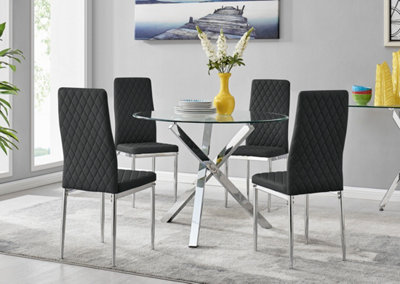 Black and chrome table deals and chairs