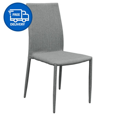 Selina Stacking Dining Chairs Grey x8 In Grey - INCLUDES FREE DELIVERY