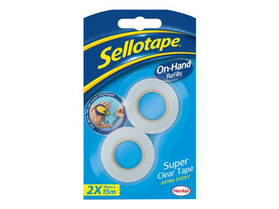 Sellotape 1740339 Sellotape On-Hand Refill 18mm x 15m Clear (Pack 2) SLT1740339