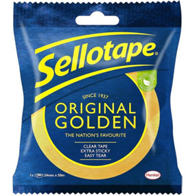 Sellotape 2928287 Original Golden Sticky Tape - 1 Roll 24mm x 50m SLT2928287